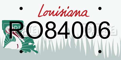 RO84006 Louisiana License Plate