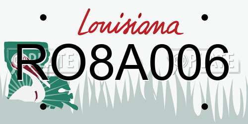 RO8A006 Louisiana License Plate