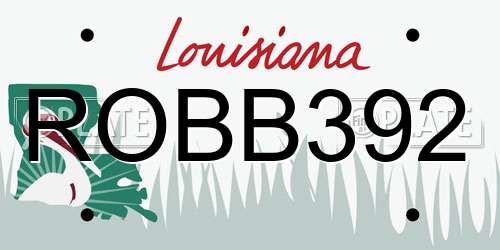 ROBB392 Louisiana License Plate