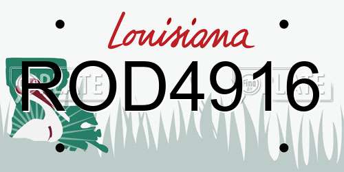 ROD4916 Louisiana License Plate