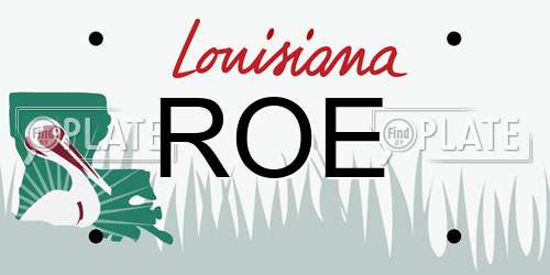 ROE Louisiana License Plate