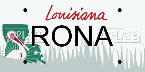 RONA Louisiana License Plate