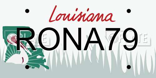 RONA79 Louisiana License Plate
