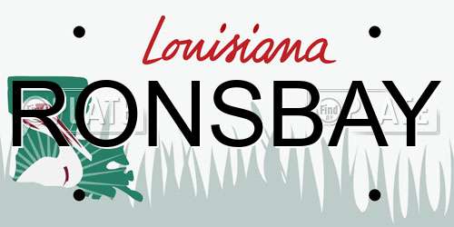 RONSBAY Louisiana License Plate