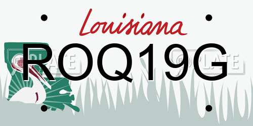 ROQ19G Louisiana License Plate