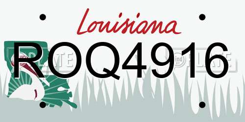 ROQ4916 Louisiana License Plate