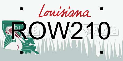 ROW210 Louisiana License Plate