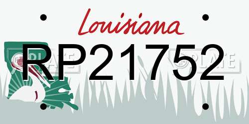 RP21752 Louisiana License Plate