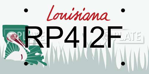 RP4I2F Louisiana License Plate