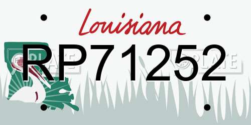 RP71252 Louisiana License Plate