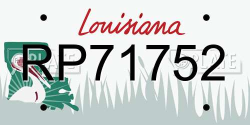 RP71752 Louisiana License Plate