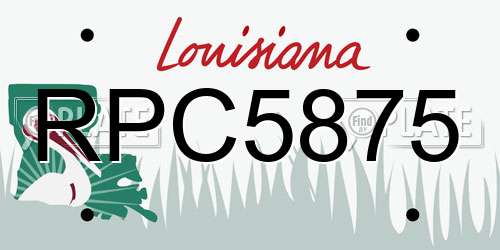 RPC5875 Louisiana License Plate