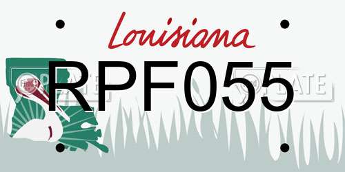 RPF055 Louisiana License Plate