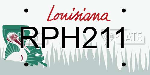 RPH211 Louisiana License Plate