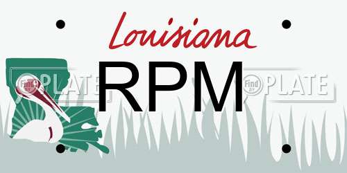 RPM Louisiana License Plate