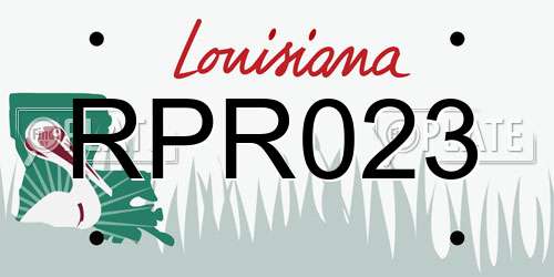 RPR023 Louisiana License Plate