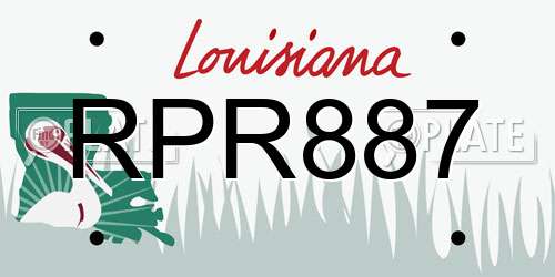 RPR887 Louisiana License Plate