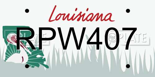 RPW407 Louisiana License Plate