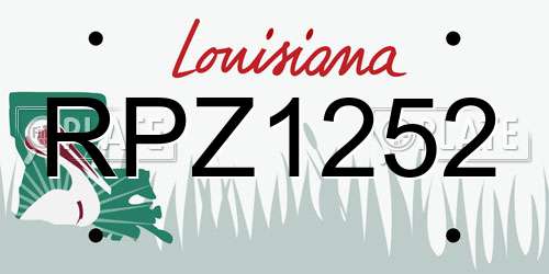 RPZ1252 Louisiana License Plate