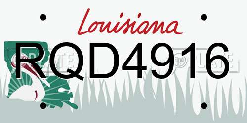RQD4916 Louisiana License Plate