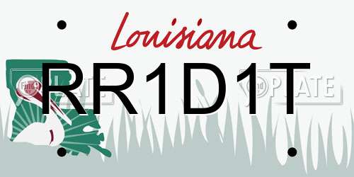 RR1D1T Louisiana License Plate