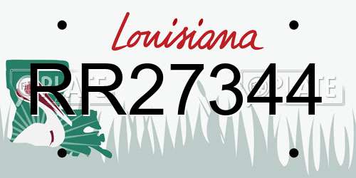 RR27344 Louisiana License Plate
