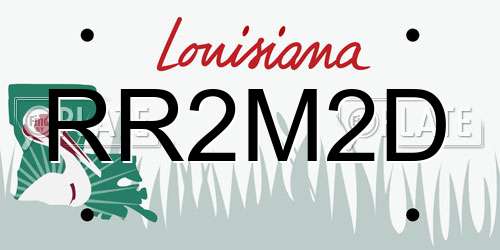 RR2M2D Louisiana License Plate