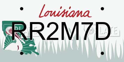 RR2M7D Louisiana License Plate