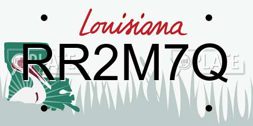 RR2M7Q Louisiana License Plate