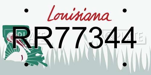 RR77344 Louisiana License Plate