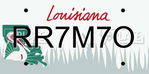 RR7M7O Louisiana License Plate