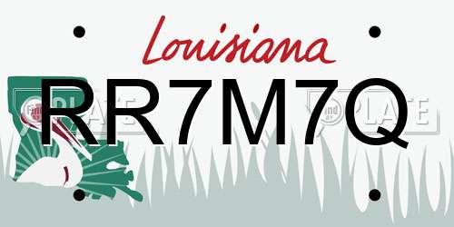RR7M7Q Louisiana License Plate