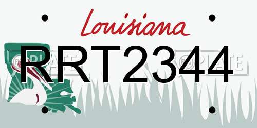 RRT2344 Louisiana License Plate