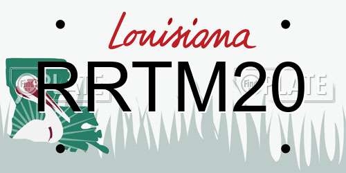 RRTM20 Louisiana License Plate