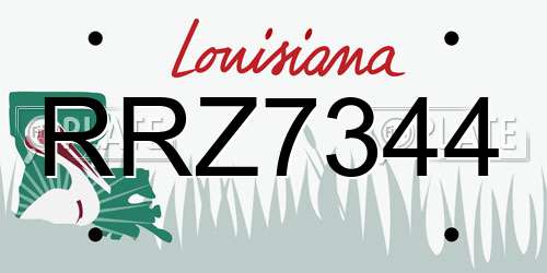 RRZ7344 Louisiana License Plate