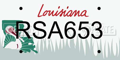 RSA653 Louisiana License Plate