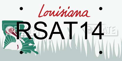 RSAT14 Louisiana License Plate