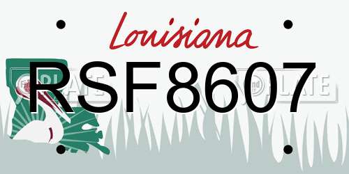 RSF8607 Louisiana License Plate