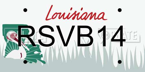 RSVB14 Louisiana License Plate