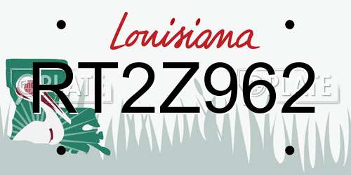 RT2Z962 Louisiana License Plate