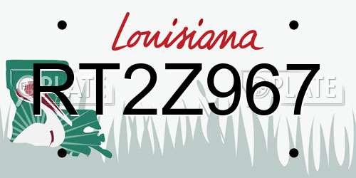 RT2Z967 Louisiana License Plate
