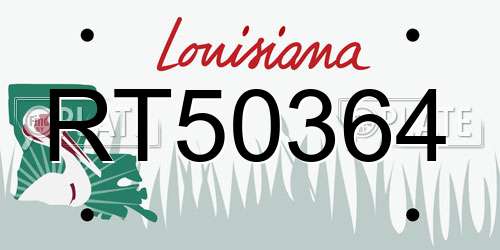 RT50364 Louisiana License Plate