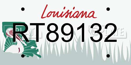 RT89132 Louisiana License Plate