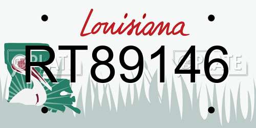 RT89146 Louisiana License Plate
