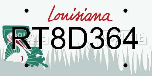 RT8D364 Louisiana License Plate
