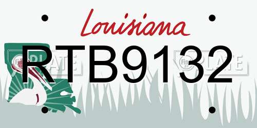 RTB9132 Louisiana License Plate