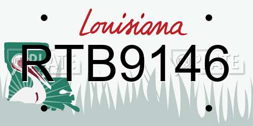 RTB9146 Louisiana License Plate