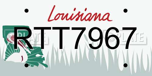 RTT7967 Louisiana License Plate