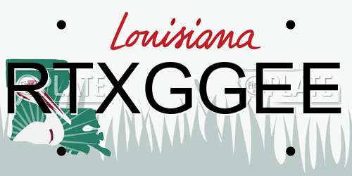 RTXGGEE Louisiana License Plate