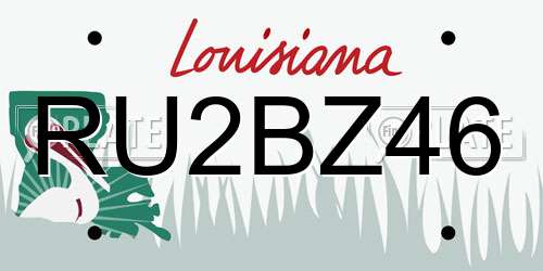 RU2BZ46 Louisiana License Plate